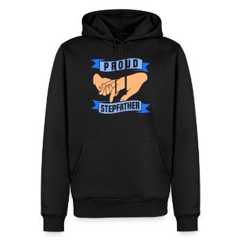 Fier beau-père Beau-père Beau-père Fête des pères - Sweat à capuche Premium bio Homme - noir - Devant - Nico (187cm)