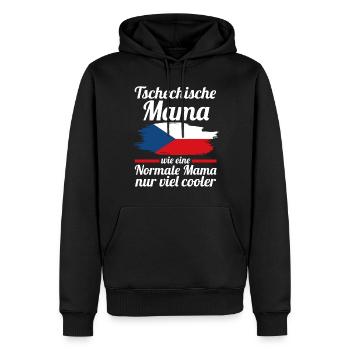 Tschechin Tschechische Mama Tschechien Mutter - Männer Premium Bio Hoodie - Schwarz - Vorne - Nico (187cm)