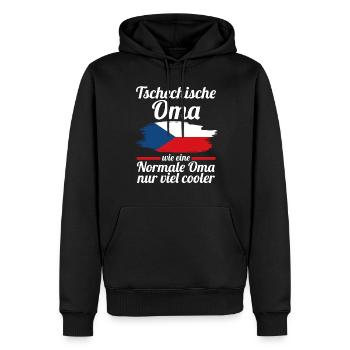 Tschechin Tschechische Oma Tschechien - Männer Premium Bio Hoodie - Schwarz - Vorne - Nico (187cm)