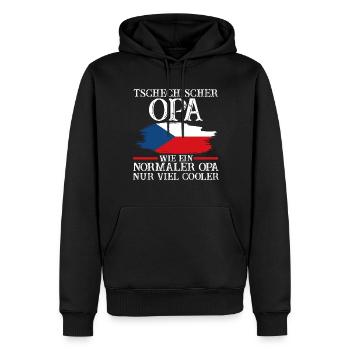 Tschechischer Opa Tscheche Tschechien - Männer Premium Bio Hoodie - Schwarz - Vorne - Nico (187cm)