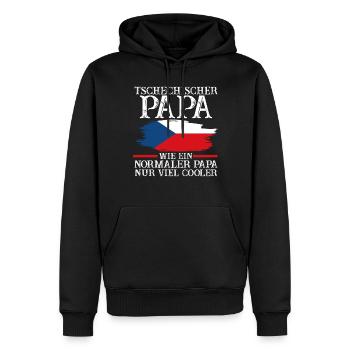 Tschechischer Papa Vater Tscheche Tschechien - Männer Premium Bio Hoodie - Schwarz - Vorne - Nico (187cm)