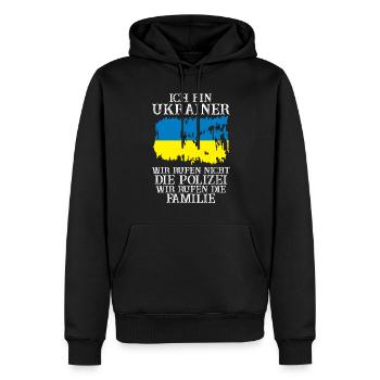 Ukraine Ukrainer Ukrainisches - Männer Premium Bio Hoodie - Schwarz - Vorne - Nico (187cm)