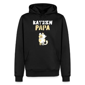 Katzen Papa Tiermotiv Katze - Männer Premium Bio Hoodie - Schwarz - Vorne - Nico (187cm)