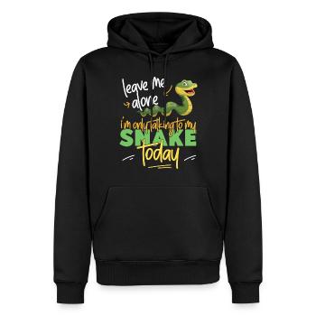 Snake Serpent Leave Me Alone I'm - Men’s Premium Organic Hoodie - black - Front - Nico (187cm)