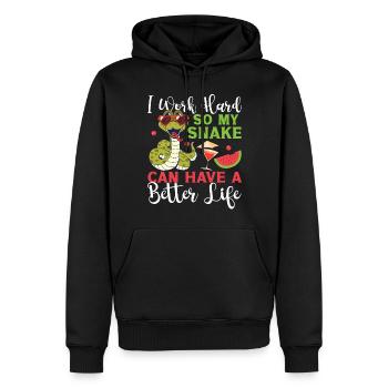 Snake Serpent I Worked So Hard So - Männer Premium Bio Hoodie - Schwarz - Vorne - Nico (187cm)