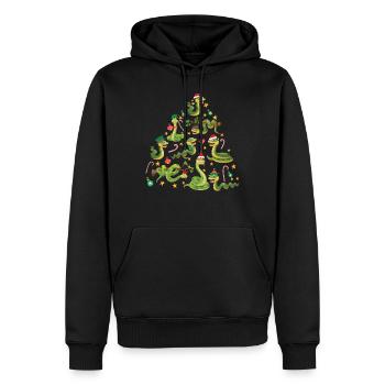 Snake Serpent Christmas Tree - Männer Premium Bio Hoodie - Schwarz - Vorne - Nico (187cm)