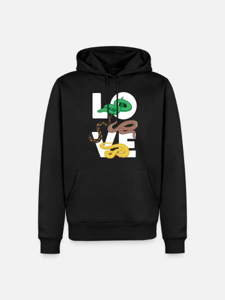 Snake Serpent Love - Men’s Premium Organic Hoodie - black