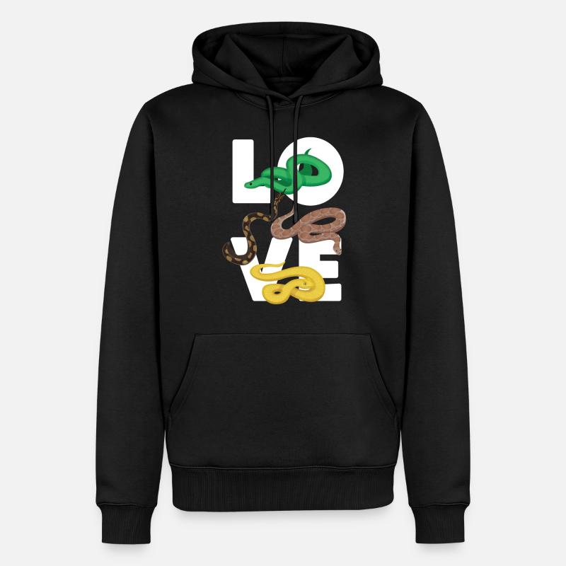 Snake Serpent Love - Männer Premium Bio Hoodie - Schwarz