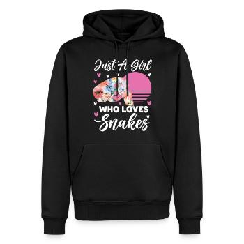Snake Serpent Flower Floral Just A - Männer Premium Bio Hoodie - Schwarz - Vorne - Nico (187cm)