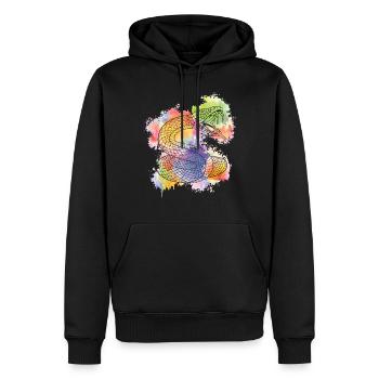 Snake Serpent Watercolor - Männer Premium Bio Hoodie - Schwarz - Vorne - Nico (187cm)