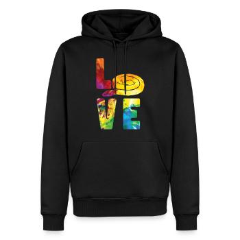 Serpent Serpent Aquarelle Amour - Sweat à capuche Premium bio Homme - noir - Devant - Nico (187cm)