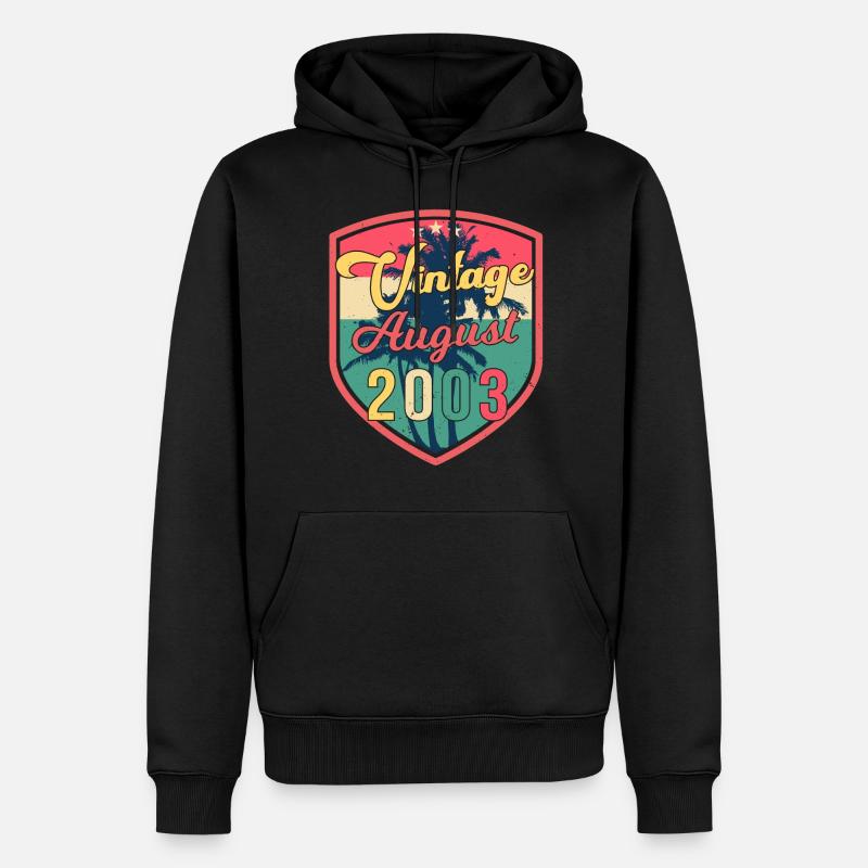 Bester Geburtsmonat August 2003 - Männer Premium Bio Hoodie - Schwarz