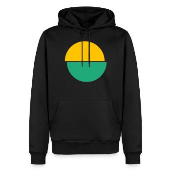 Geteilter Kreise Gelbes Und Grünes Design - Männer Premium Bio Hoodie - Schwarz - Vorne - Nico (187cm)