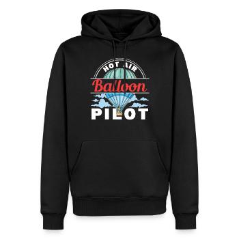 Vol en montgolfière Pilote en montgolfière - Sweat à capuche Premium bio Homme - noir - Devant - Nico (187cm)