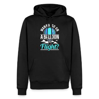 Voulez-vous faire un tour en montgolfière? Aérostier - Sweat à capuche Premium bio Homme - noir - Devant - Nico (187cm)