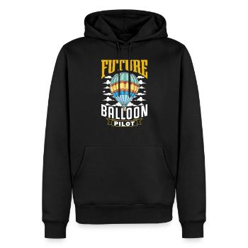 Futur pilote de ballon Vol en montgolfière Montgolfière - Sweat à capuche Premium bio Homme - noir - Devant - Nico (187cm)