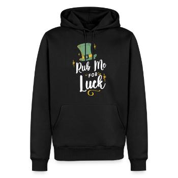 Rub me for happiness Irish Gaelic Ireland - Men’s Premium Organic Hoodie - black - Front - Nico (187cm)