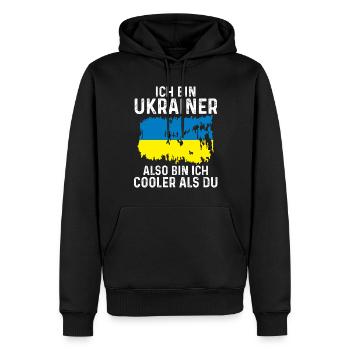 Ukraine Ukrainer Ukrainisches - Männer Premium Bio Hoodie - Schwarz - Vorne - Nico (187cm)