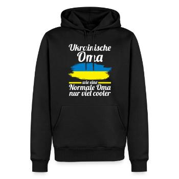 Ukrainerin Ukrainische Oma Ukraine - Männer Premium Bio Hoodie - Schwarz - Vorne - Nico (187cm)