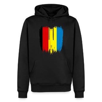 Deutschland Flagge Ukraine - Männer Premium Bio Hoodie - Schwarz - Vorne - Nico (187cm)