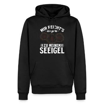 Seeigel I Mir Reicht's Ich Gehe Zu Meinem Seeigel - Männer Premium Bio Hoodie - Schwarz - Vorne - Nico (187cm)