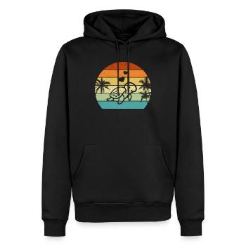 Tortue Coucher de soleil Amoureux des tortues de mer Mignon - Sweat à capuche Premium bio Homme - noir - Devant - Nico (187cm)