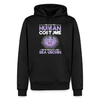 C’est mon costume humain je suis vraiment - Sweat à capuche Premium bio Homme - noir - Devant - Nico (187cm)