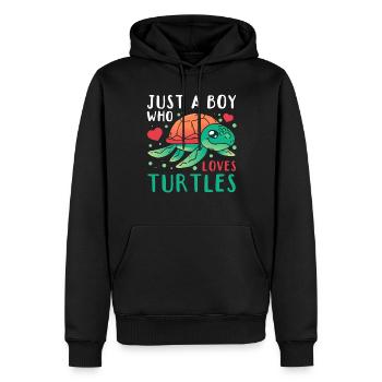 Amoureux des tortues de mer Sweet Turtle I - Sweat à capuche Premium bio Homme - noir - Devant - Nico (187cm)