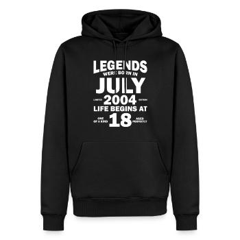 18ème anniversaire Juillet millésime 2004 idée cadeau - Sweat à capuche Premium bio Homme - noir - Devant - Nico (187cm)