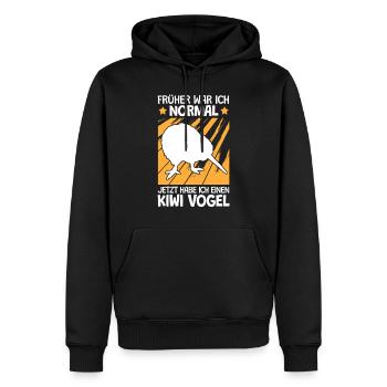 Kiwi Vogel früher war ich normal Neuseeland - Männer Premium Bio Hoodie - Schwarz - Vorne - Nico (187cm)