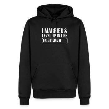 Ich habe geheiratet & Level Up in Life Game Of - Männer Premium Bio Hoodie - Schwarz - Vorne - Nico (187cm)