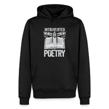 Poésie Slam Poésie Poésie Poète Poète Cadeau - Sweat à capuche Premium bio Homme - noir - Devant - Nico (187cm)