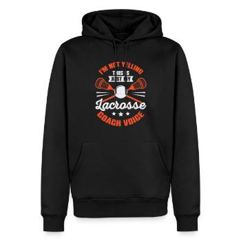 Drôle de cadeau d’entraîneur de crosse - Sweat à capuche Premium bio Homme - noir - Devant - Nico (187cm)