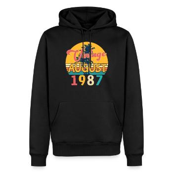 August 1987 Geschenkidee - Männer Premium Bio Hoodie - Schwarz - Vorne - Nico (187cm)