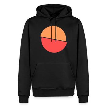 Geteilter Kringel Oranges Und Rotes Design - Männer Premium Bio Hoodie - Schwarz - Vorne - Nico (187cm)