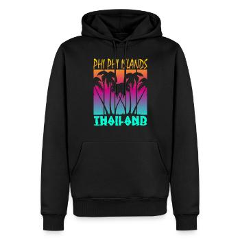 Vintage Phi Phi Islands Thaïlande - Sweat à capuche Premium bio Homme - noir - Devant - Nico (187cm)
