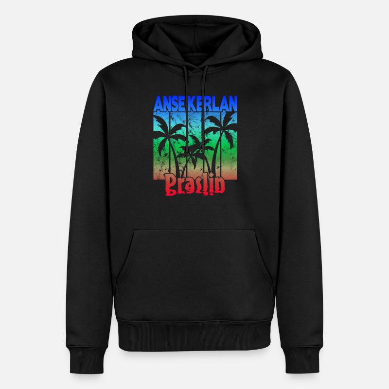 Anse Kerlan Praslin - Männer Premium Bio Hoodie - Schwarz