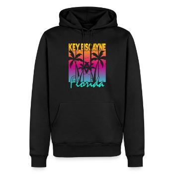Key Biscayne Floride - Sweat à capuche Premium bio Homme - noir - Devant - Nico (187cm)