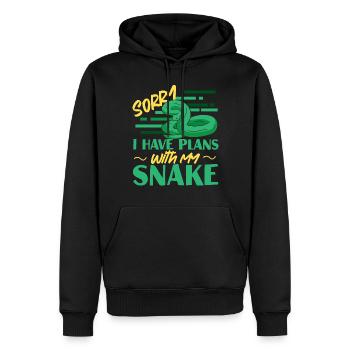 Snake Serpent Sorry I Have Plans - Männer Premium Bio Hoodie - Schwarz - Vorne - Nico (187cm)