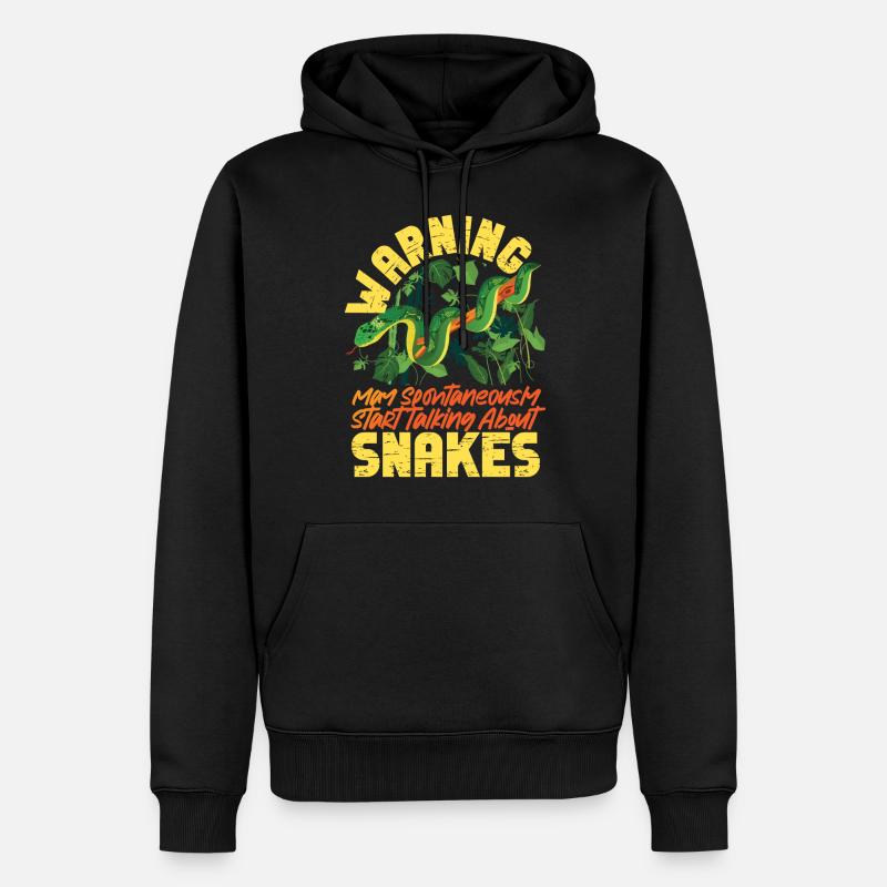 Snake Serpent Warning May - Männer Premium Bio Hoodie - Schwarz