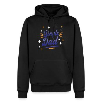 Père célibataire Papa Monoparental Papa - Sweat à capuche Premium bio Homme - noir - Devant - Nico (187cm)