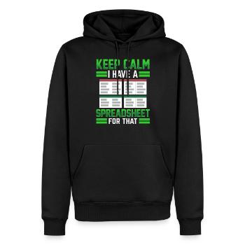 J’ai une feuille de calcul pour comptable de table - Sweat à capuche Premium bio Homme - noir - Devant - Nico (187cm)