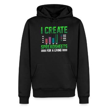 Je crée des feuilles de calcul professionnelles - Sweat à capuche Premium bio Homme - noir - Devant - Nico (187cm)
