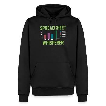 Spreadsheet Whisperer Work Table Accountant - Men’s Premium Organic Hoodie - black - Front - Nico (187cm)