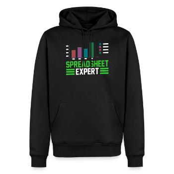 Tableur Expert Table Comptable - Sweat à capuche Premium bio Homme - noir - Devant - Nico (187cm)