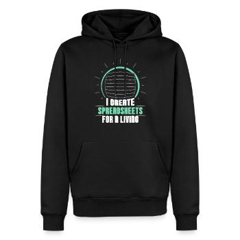 Je crée des feuilles de calcul professionnelles - Sweat à capuche Premium bio Homme - noir - Devant - Nico (187cm)