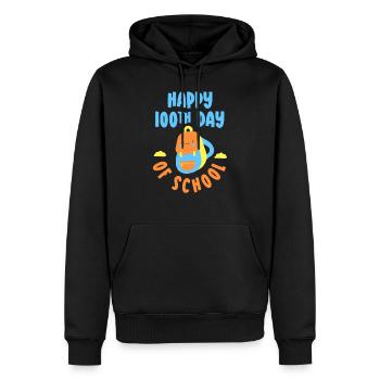 Happy 100 School Day Team 100 Days Sweet - Sweat à capuche Premium bio Homme - noir - Devant - Nico (187cm)