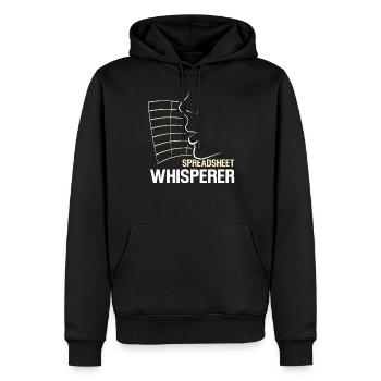 Spreadsheet Colleague Accountant Work Table - Men’s Premium Organic Hoodie - black - Front - Nico (187cm)