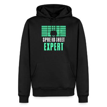 Tableur Expert Comptable Table Travail - Sweat à capuche Premium bio Homme - noir - Devant - Nico (187cm)