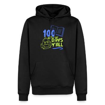 100 jours toute votre équipe dictons doux drôle - Sweat à capuche Premium bio Homme - noir - Devant - Nico (187cm)